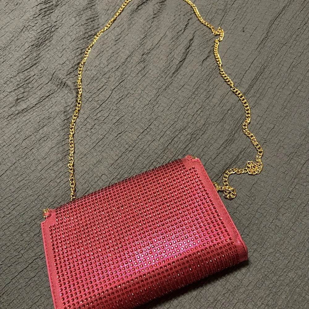 Pink Studded Chain Crossbody Bag - Picture 2 of 3